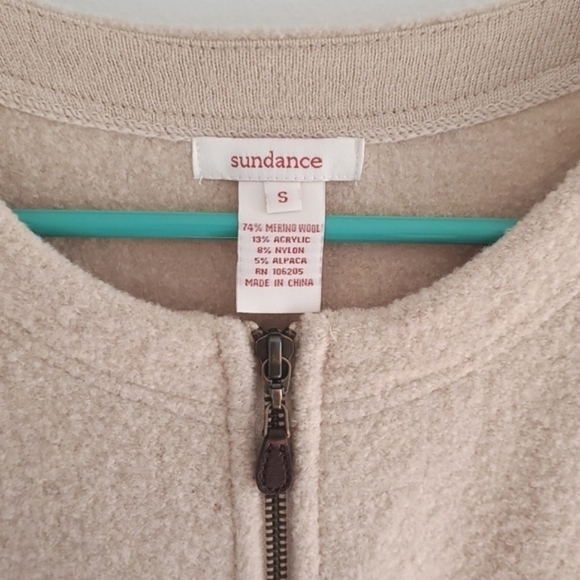 Sundance Merino Wool Alpaca blend jacket cream color size small - Picture 2 of 9